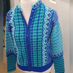 Marlene Designs Norway Fair Isle Cardigan Sweater